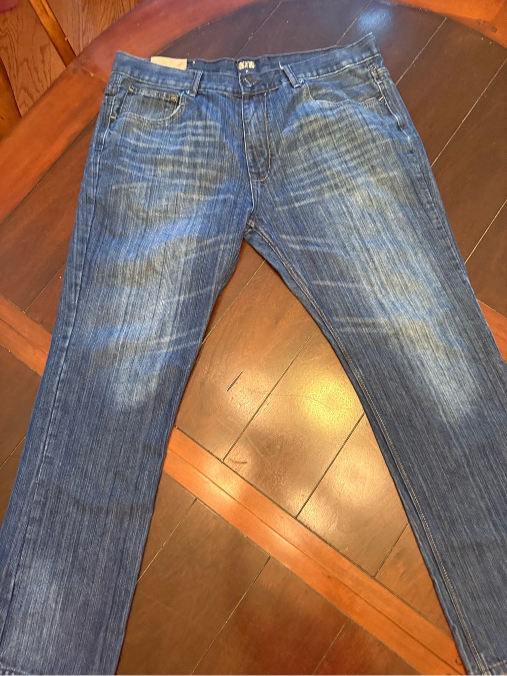 Vintage FUSAl Straight Leg Y2K Jeans 
embroidered Chevron pockets size 40wX32L